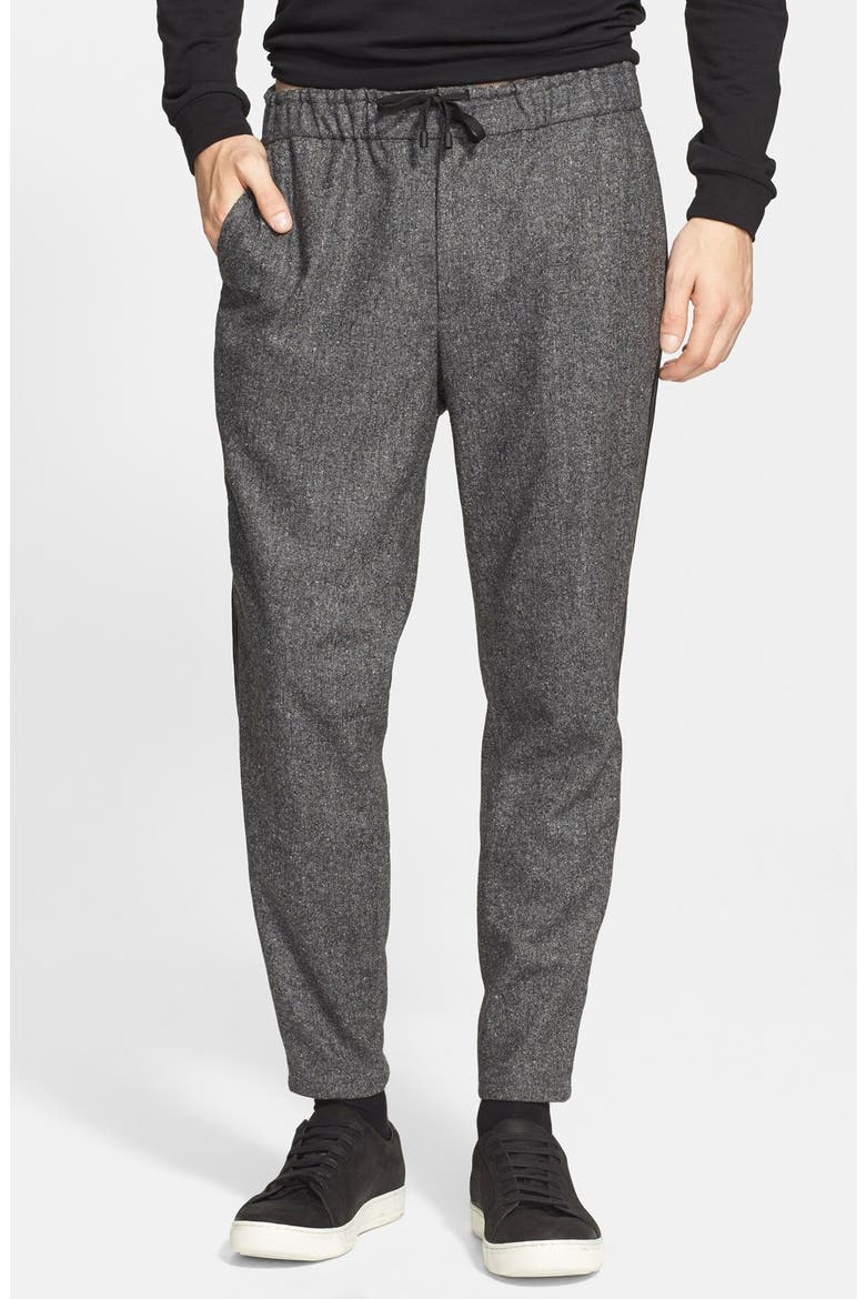 Stripe Wool Track Pants, Main, color, GREY