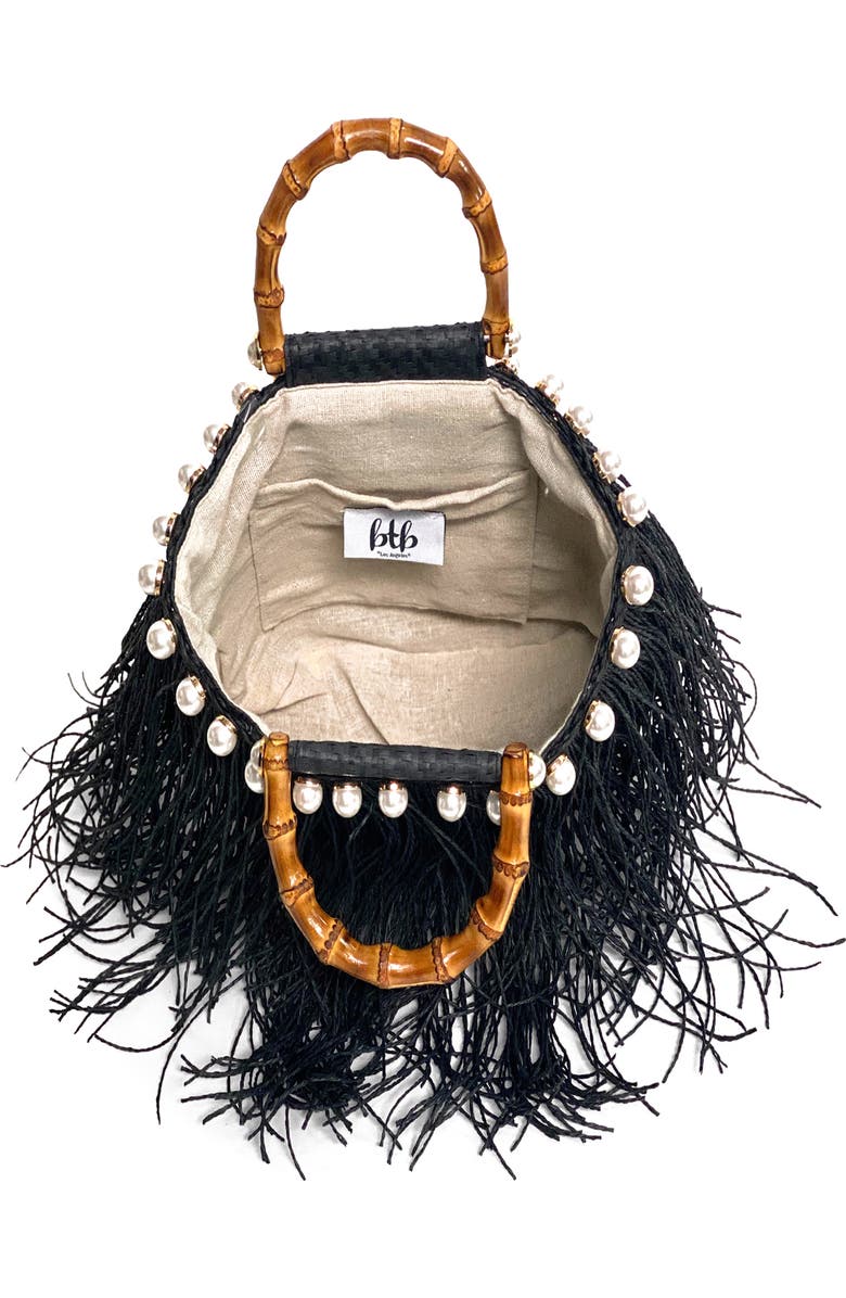 BTB Los Angeles Kiki Fringe Straw Clutch, Alternate, color,