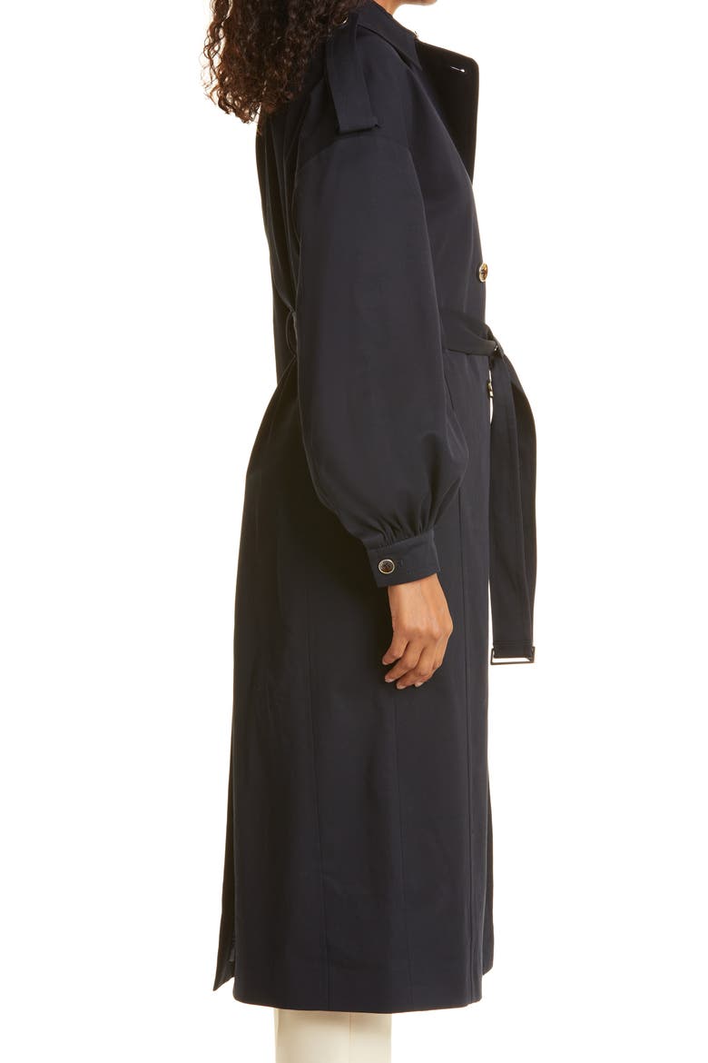 Safelin Stretch Cotton Trench Coat, Alternate, color, DARK BLUE