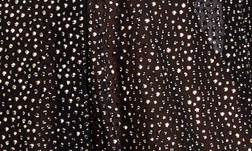 Alice And Olivia Finely Crystals-embellished Button-down Shirt In Black