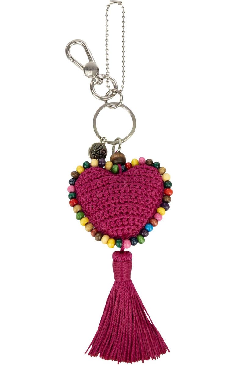 The Sak Yarnicharmz Crochet Heart Dangle, Alternate, color, Pinkberry