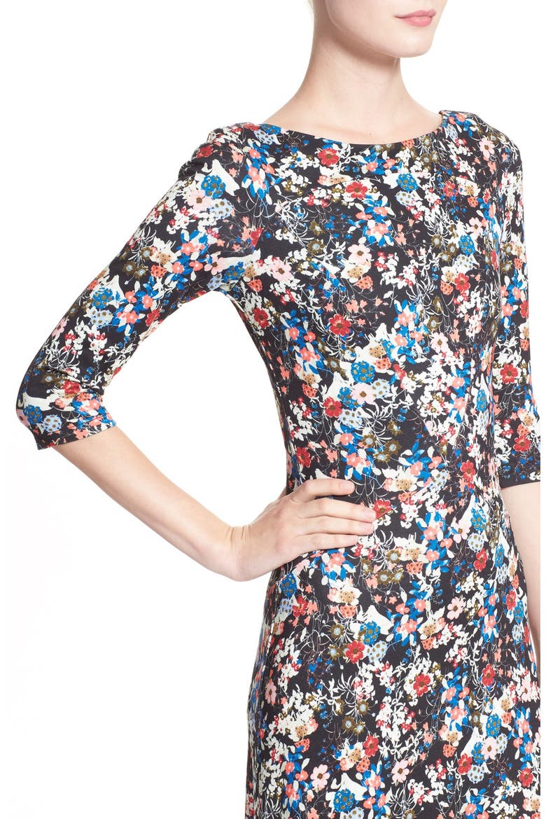 'Valentina' Floral Print Jersey Gown, Alternate, color, PINK/ MULTI