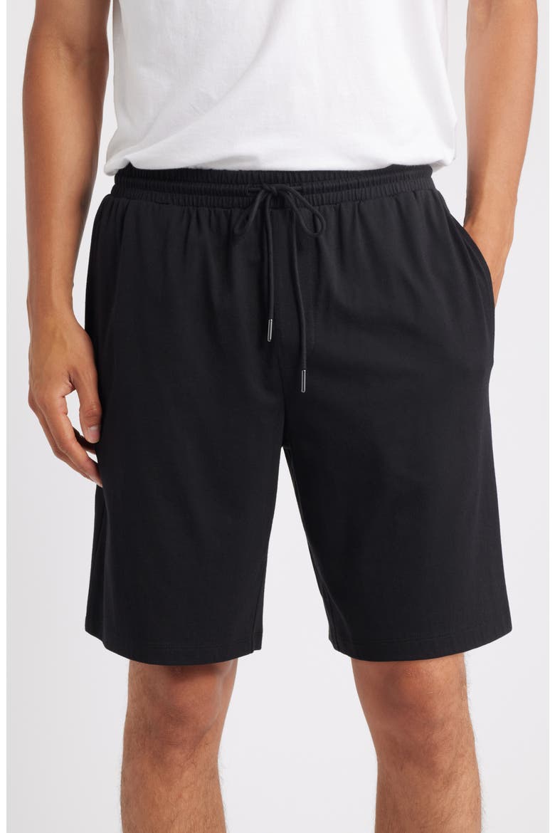 Cotton & Tencel® Modal Lounge Shorts, Main, color, BLACK