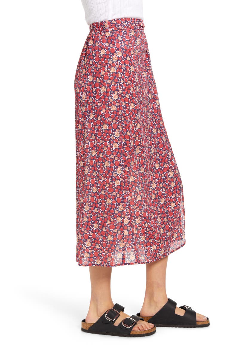 Sheer Floral Midi Skirt, Alternate, color, RED FLORAL