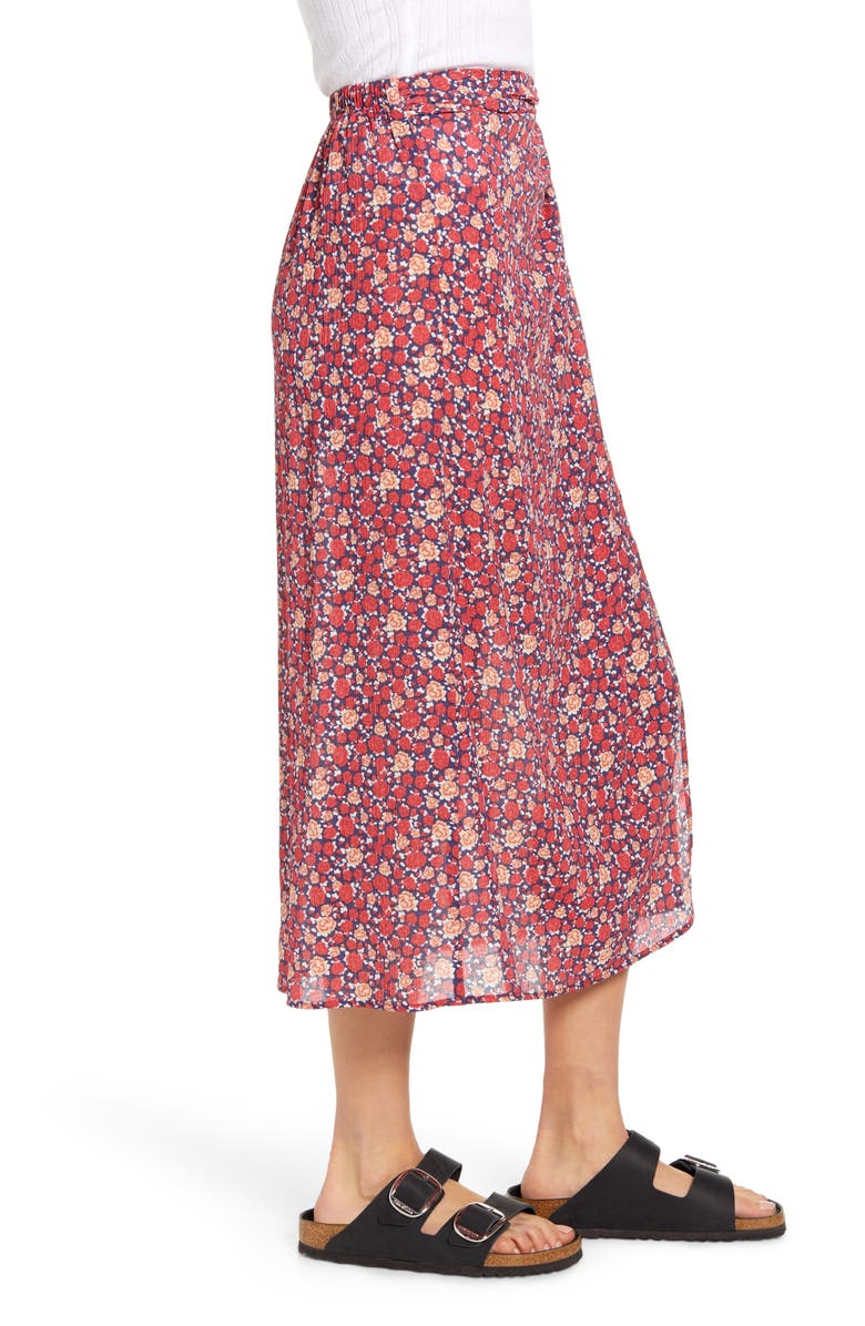 Good Luck Gem Sheer Floral Midi Skirt, Alternate, color,