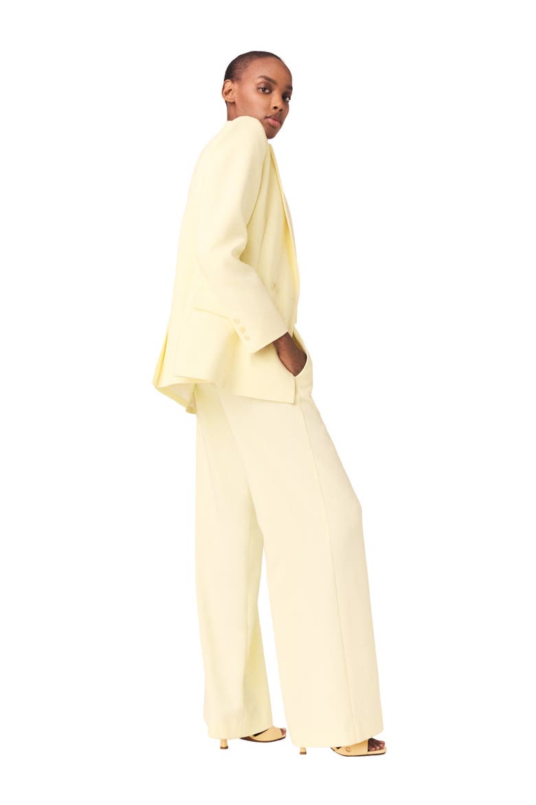 Double-breasted suit jacket, Alternate, color, Pale yellow