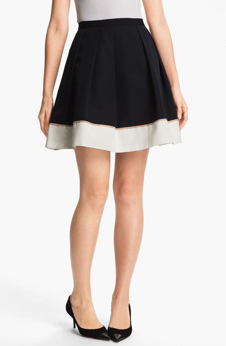 Miss Wu Hem Detail Faille Skirt, Main, color,
