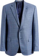 Emporio Armani Slub Blue Mélange Wool & Silk Blend Sport Coat