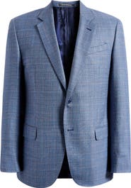 Emporio Armani Slub Blue Mélange Wool & Silk Blend Sport Coat
