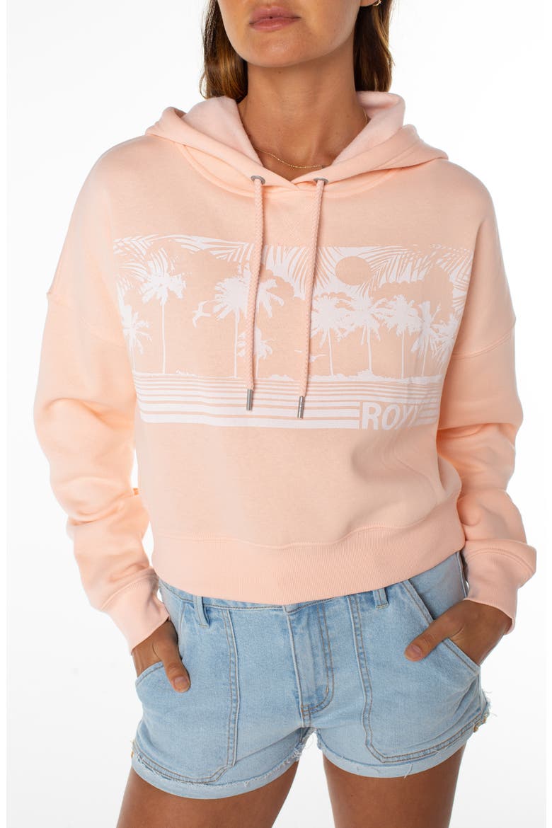 Breakwater Fleece Graphic Hoodie, Main, color, TROPICAL PEACH