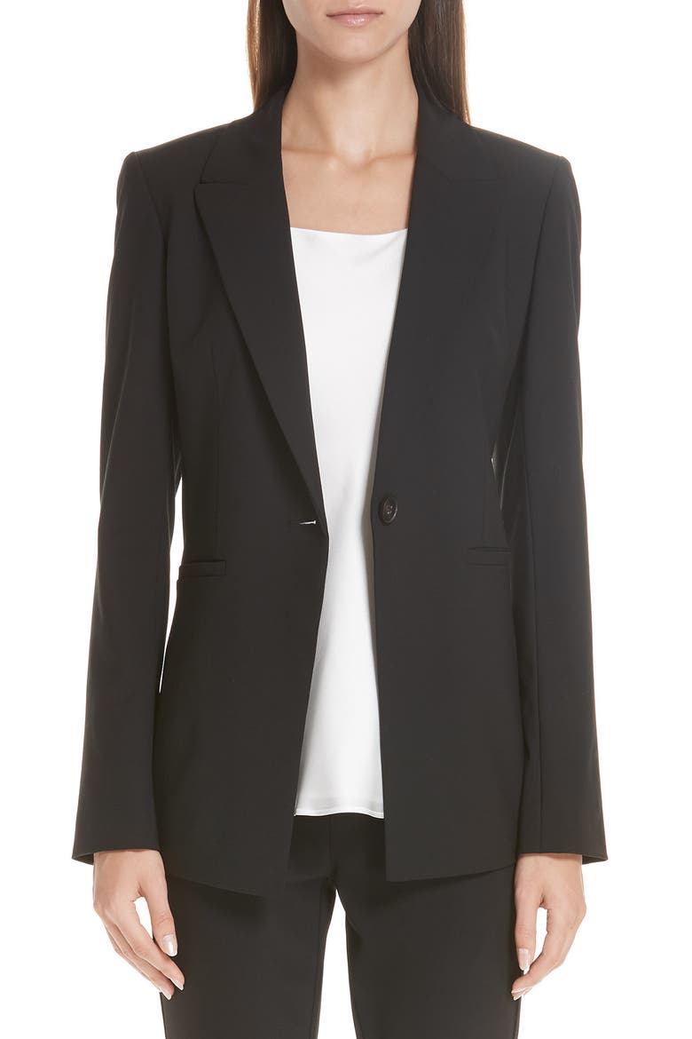 Charice Stretch Wool Jacket, Main, color, BLACK