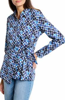 NIC+ZOE Baubles Side Tie Stretch Cotton Shirt