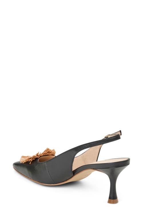 Shop Jack Rogers Brynn Raffia Flower Slingback Pump In Black/natural