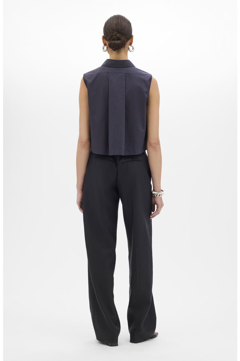 Cropped Sleeveless Shirt, Alternate, color, Midnight