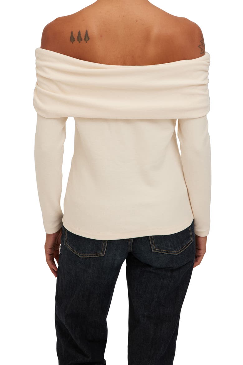 Studio City Foldover Off the Shoulder Top, Alternate, color, CREAM