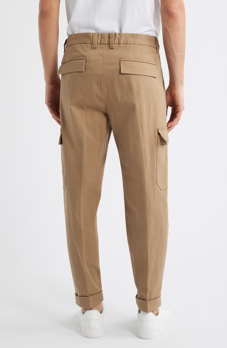 BOSS Perin Pleated Tapered Leg Cargo Pants, Alternate, color, Open Beige