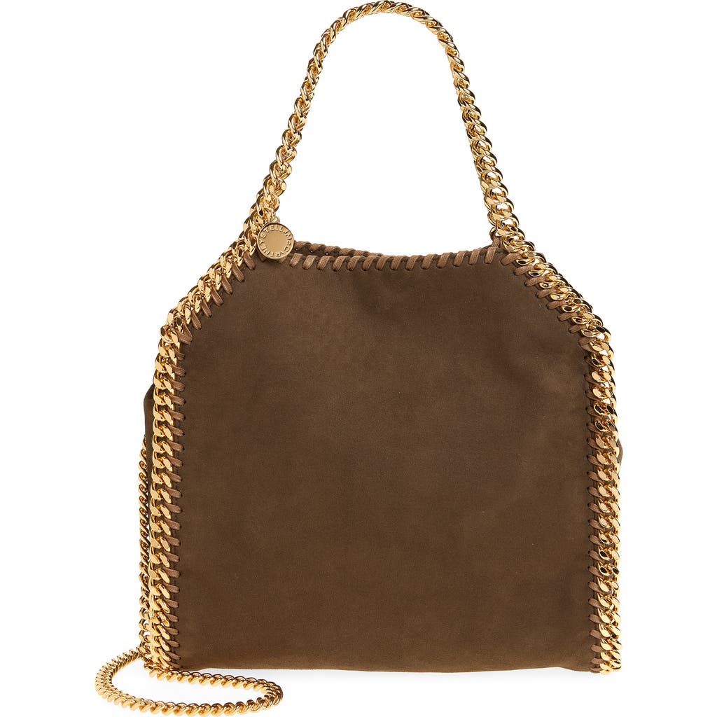 Stella Mccartney Mini Falabella Faux Suede Crossbody Bag In Brown
