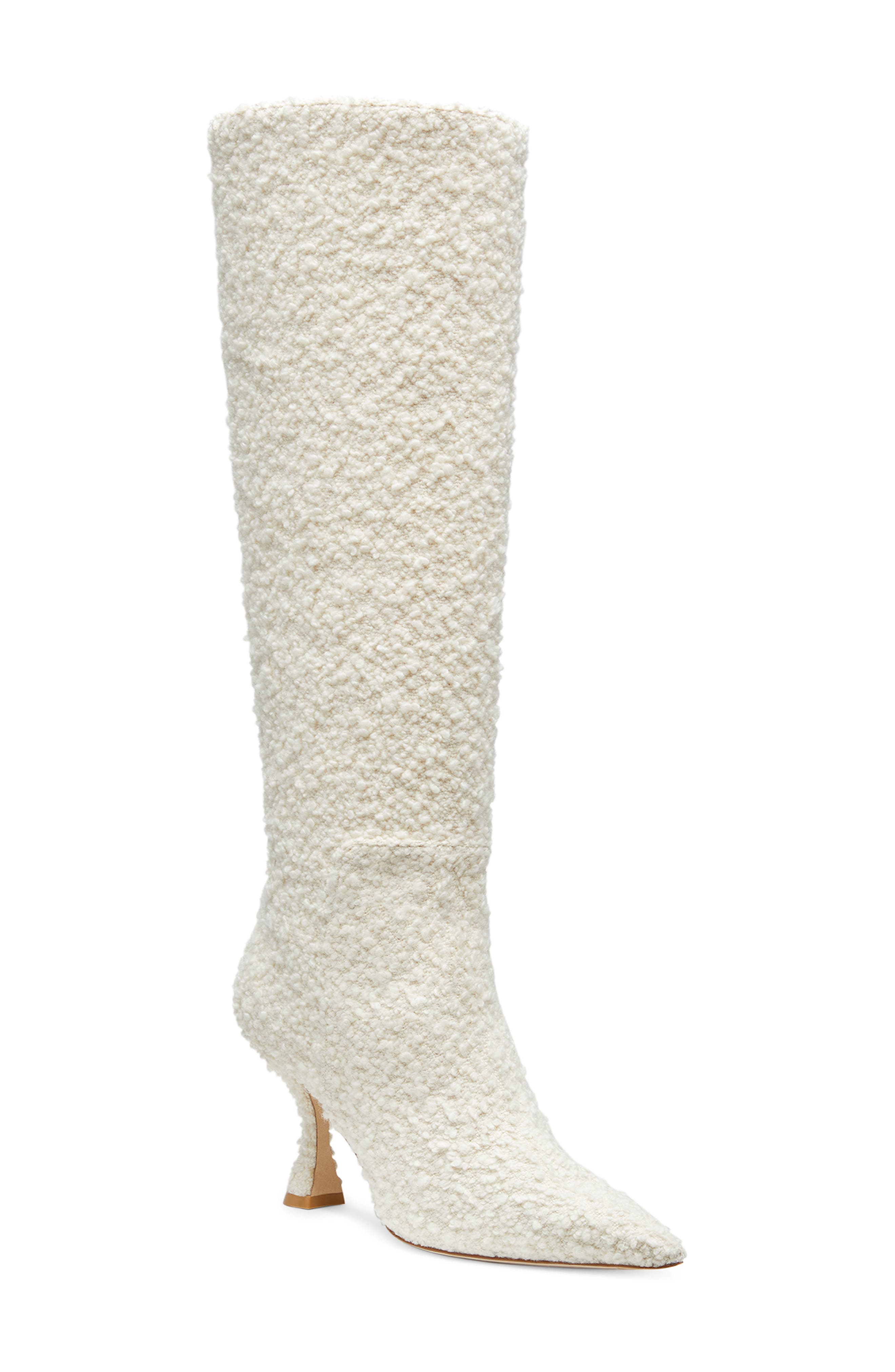 Stuart Weitzman Xcurve 85 Bouclé Slouch Boot, Main, color, 
