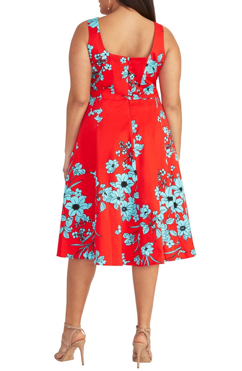 RACHEL Rachel Roy Cutout Floral Midi Sundress, Alternate, color, 