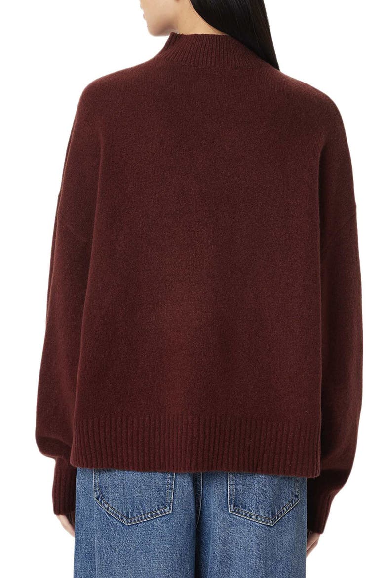 Asha Mock Neck Sweater, Alternate, color, BURGUNDY RED