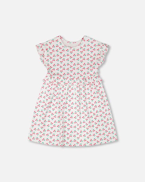 Cotton Rib Cherries Short Sleeve Dress (Toddler, Little Kid & Big Kid)