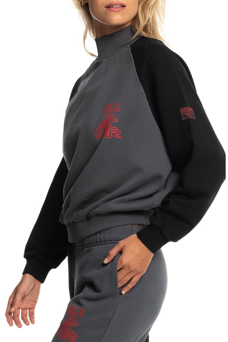 x Strangers Things Upside Down Fleece Sweatshirt, Alternate, color, IRON GATE