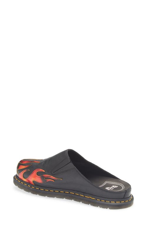 Dr. Martens' Dr. Martens San Flame Appliqué Mule In Black