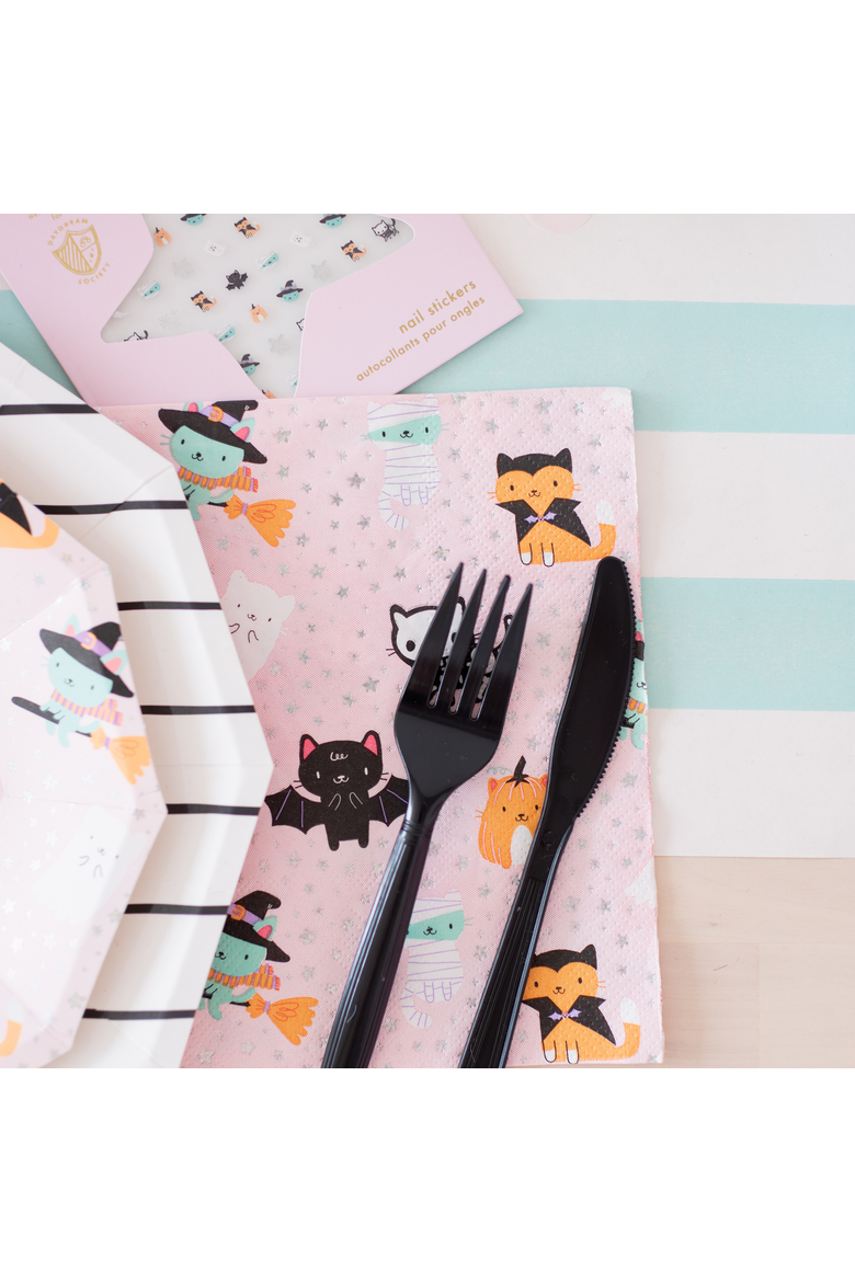 Cat Themed Halloween Large Napkins, Alternate, color, Assorted Pre-Pack
