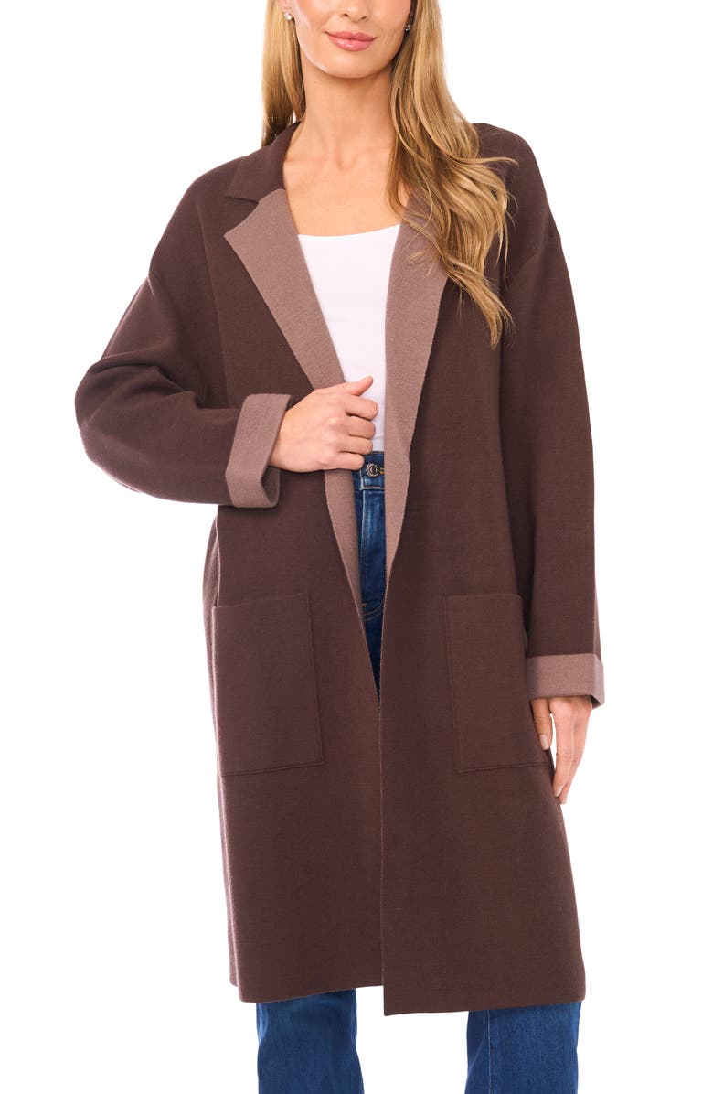 Halogen<sup
®</sup
 Open Front Coat, Main, color, Deep Coffee