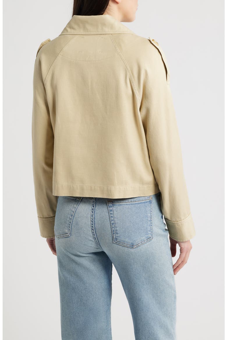 Double Breasted Crop Trench Jacket, Alternate, color, PUMICE