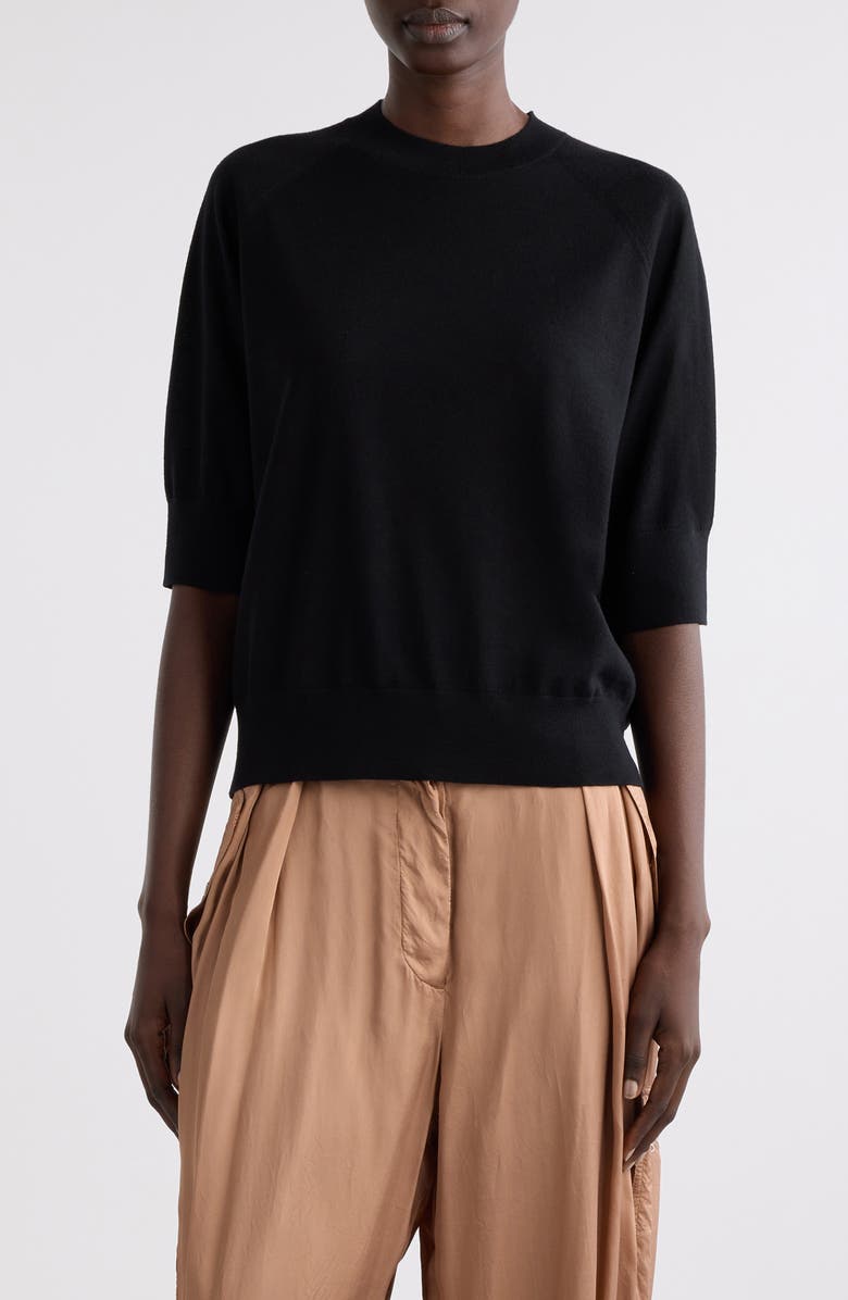 Dries Van Noten Tuan Merino Wool Sweater, Main, color, Black