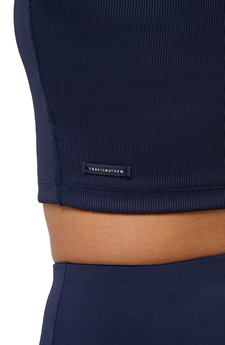 TravisMathew Limitless Mock Neck Crop Tank, Alternate, color, Navy Blazer