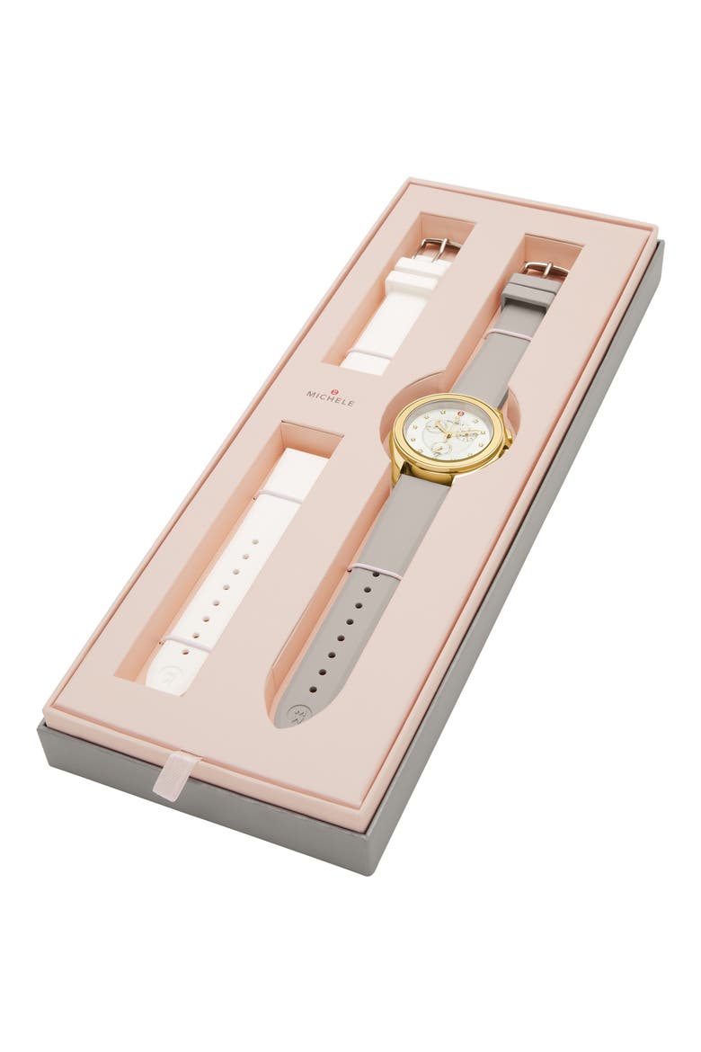 Women's Cape Two-Tone Watch Gift Set, 38mm, Alternate, color, SILVER