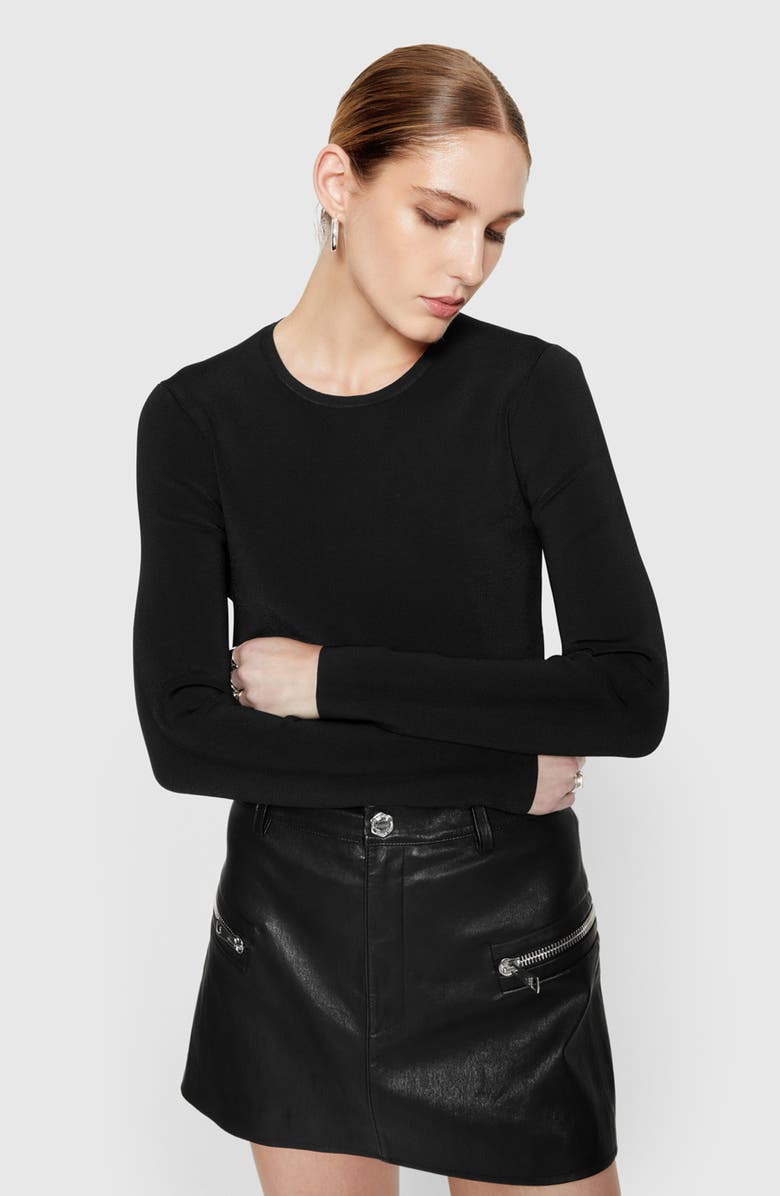 Rebecca Minkoff Bonnie Back Cutout Knit Top, Alternate, color, True Black