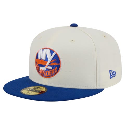Men's New Era  White New York Islanders Chrome Two-Toned 59FIFTY Fitted Hat