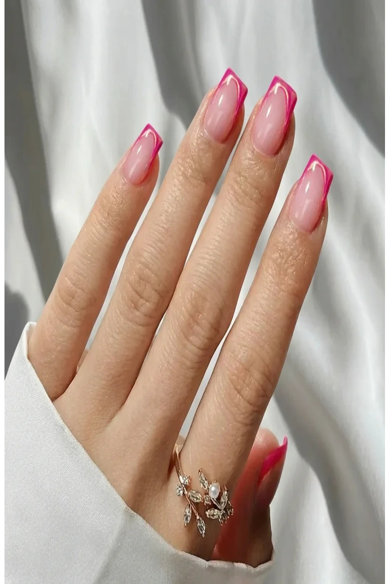 Metallic Petal Square Press-On Nails, Alternate, color, Metallic Petal