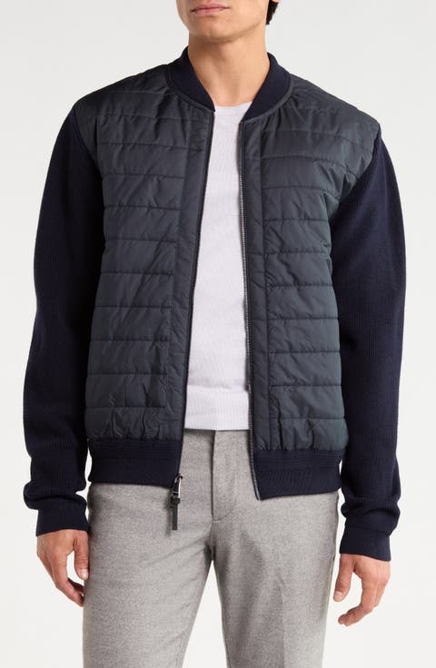 Hybrid Quilted Merino Wool Sweater Jacket