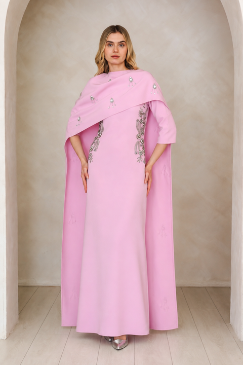 Juliette Embellished Cape Maxi Dress