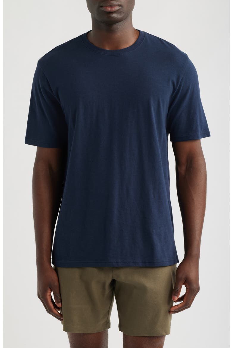 Slub Cotton Crewneck T-Shirt, Main, color, NAVY SAPPHIRE