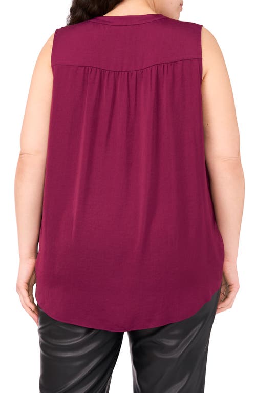 Vince Camuto V-neck Rumple Satin Blouse In Purple