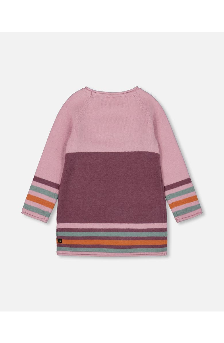 Deux par Deux Knitted Dress with Cat, Alternate, color, Dusty Pink