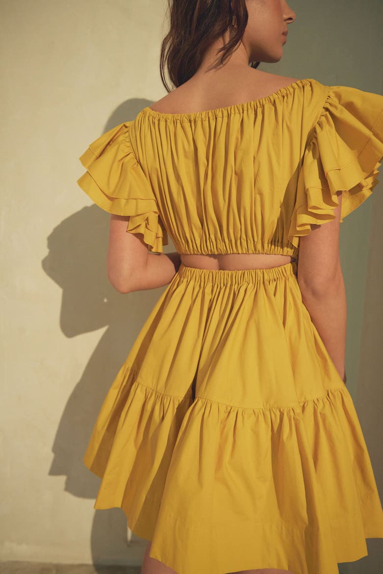 Ava Ruched Mini Dress in Mimosa, Alternate, color, Mimosa