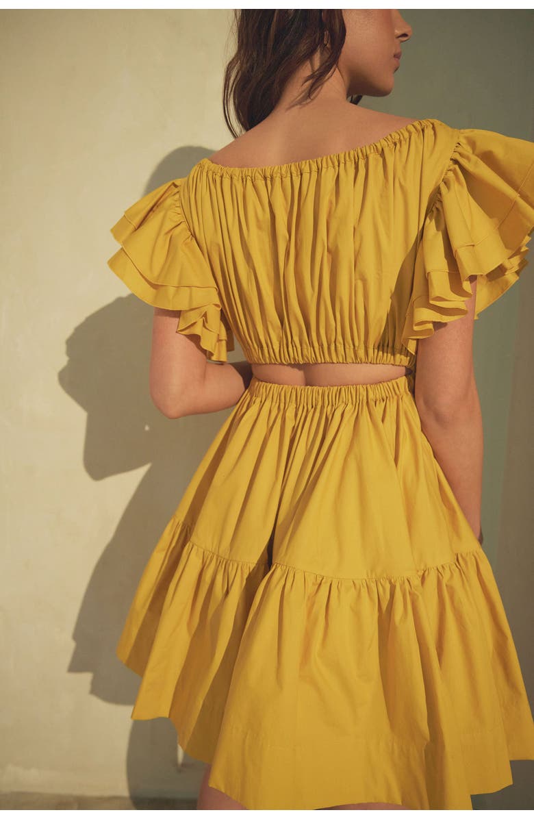 Vasiliki Ava Ruched Mini Dress in Mimosa, Alternate, color, Mimosa