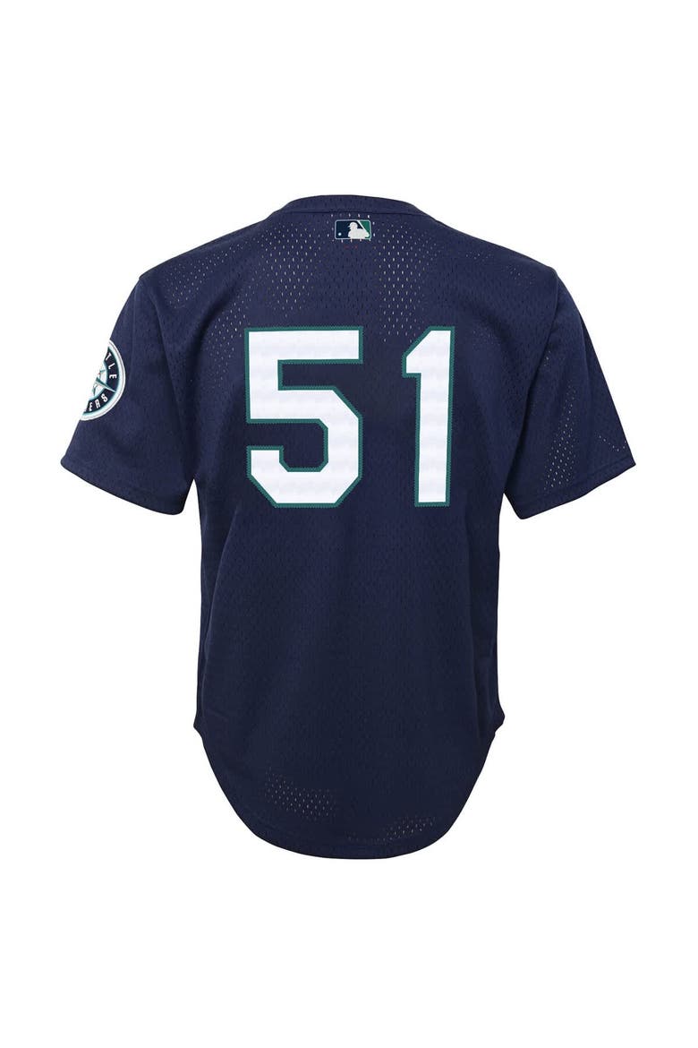 Youth Mitchell & Ness Ichiro Suzuki Navy Seattle Mariners Cooperstown Collection Mesh Batting Practice Jersey, Alternate, color, Navy