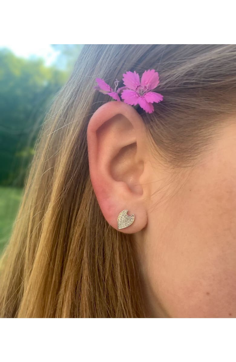 LuvMyJewelry Raindrop Sterling Silver Diamond Stud Earring, Alternate, color, 