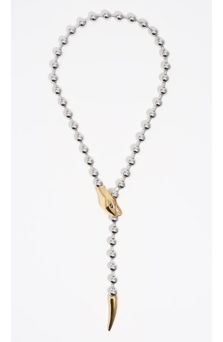 Bimba y Lola Two-tone snake necklace, Main, color, Multi Dark Silver