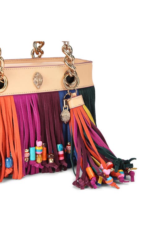 Kurt Geiger London Leather Beaded Tassel Charm In Multi
