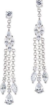 CZ by Kenneth Jay Lane Mixed CZ Triple Drop Earrings
