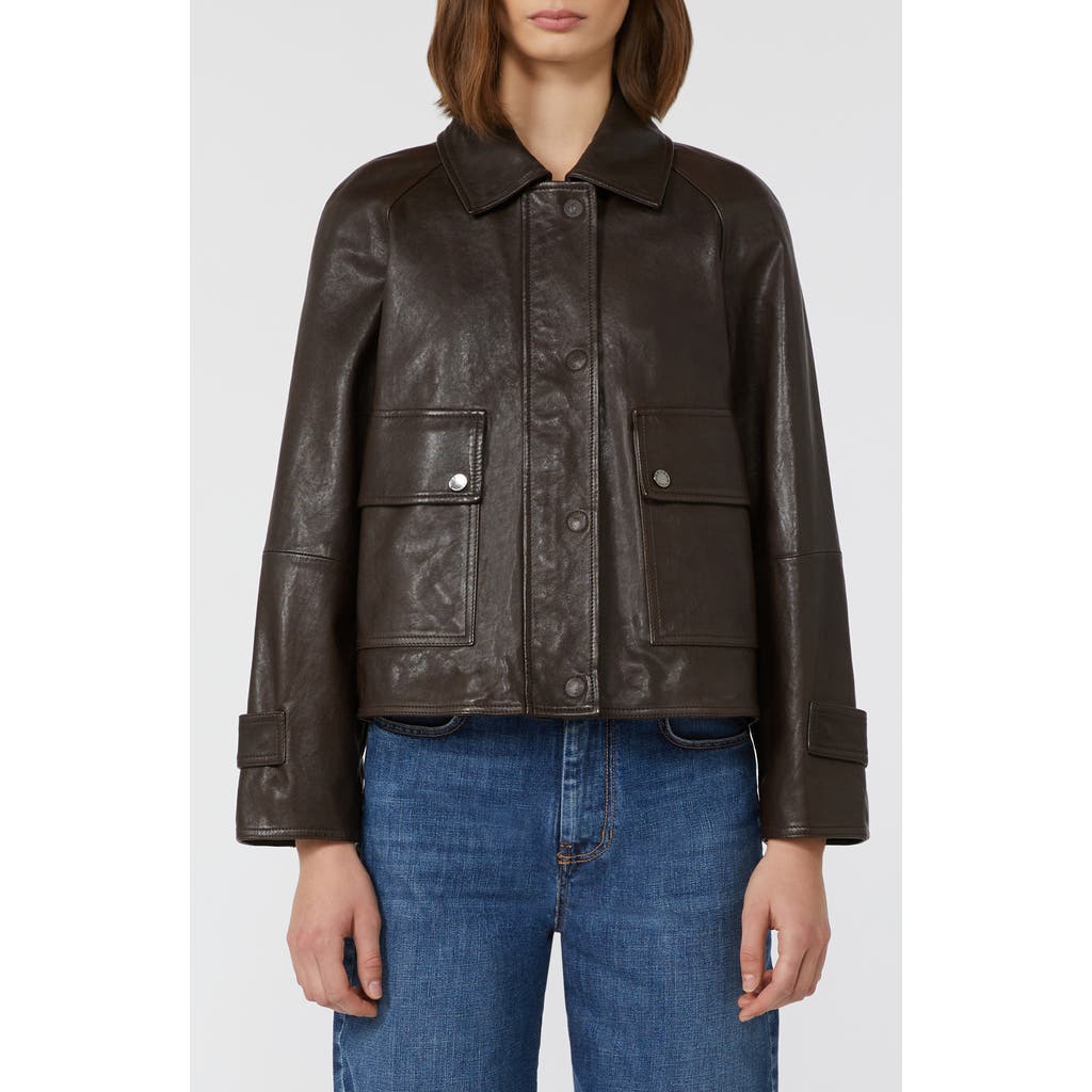 Weekend Max Mara Berbice Oversize Leather Jacket in Dark Brown  product