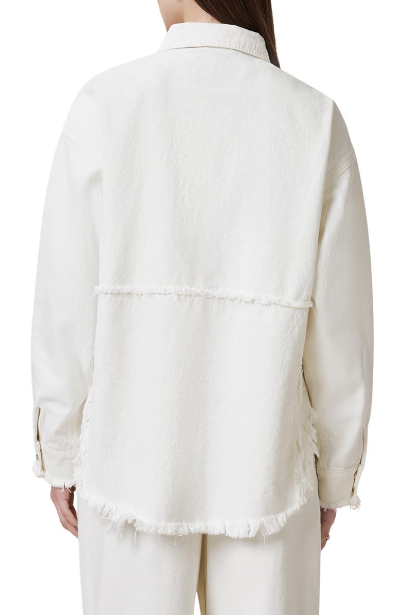 AllSaints Hettie Raw Hem Denim Shacket, Alternate, color, 